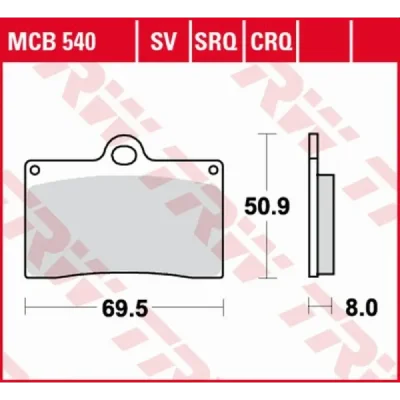 Klocki hamulcowe TRW Lucas MCB 540 (2 szt.) (MCB540)