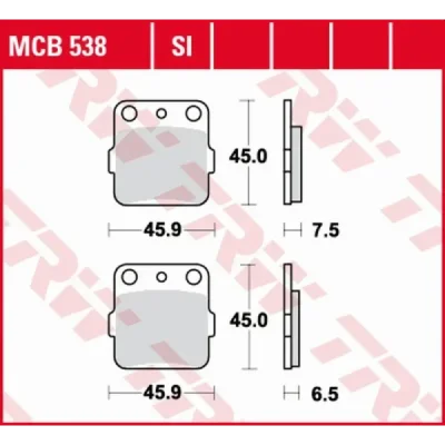 Klocki hamulcowe TRW Lucas MCB 538 SI (2 szt.) (MCB538SI) Klocki hamulcowe TRW Lucas MCB 538 SI (2 szt.) (MCB538SI)