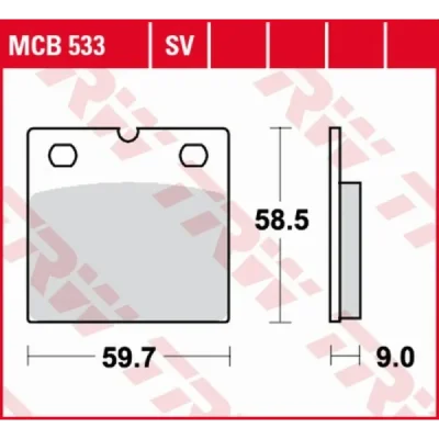 Klocki hamulcowe TRW Lucas MCB 533 (2 szt.) (MCB533)