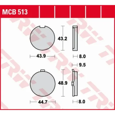 Klocki hamulcowe TRW Lucas MCB 513 (2 szt.) (MCB513)