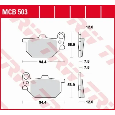 Klocki hamulcowe TRW Lucas MCB 503 (2 szt.) (MCB503)