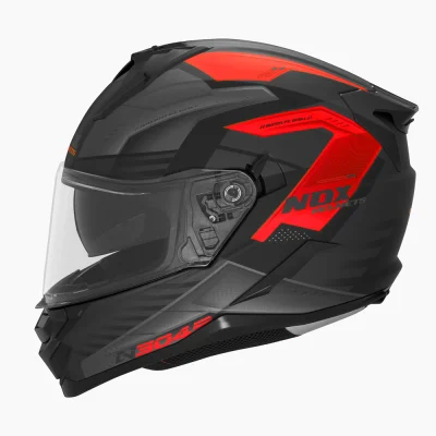 Kask integralny N304S Carver czarny/czerwony mat L z blendą - NOX Kask integralny N304S Carver czarny/czerwony mat L z blendą - NOX