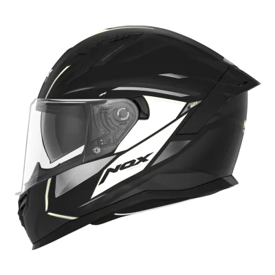 Kask integralny N401 Xeno czarny/biały mat XL z blendą - NOX Kask integralny N401 Xeno czarny/biały mat XL z blendą - NOX