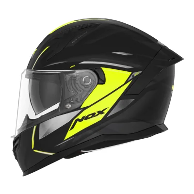 Kask integralny N401 Xeno czarny/żółty fluo mat XL z blendą - NOX Kask integralny N401 Xeno czarny/żółty fluo mat XL z blendą - NOX