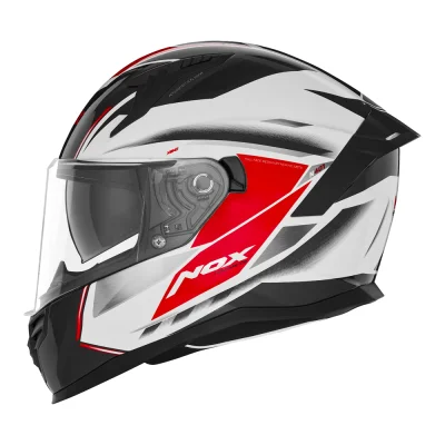 Kask integralny N401 Xeno biały/czerwony XL z blendą - NOX Kask integralny N401 Xeno biały/czerwony XL z blendą - NOX