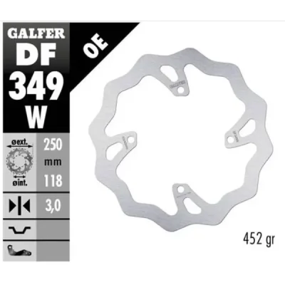 Tarcza hamulcowa Galfer Wave stała przód (DF349W)