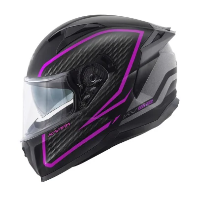 Kask integralny KV52 Kronos z blendą czarny tytanowy fuksia mat carbon look XS ECE 22R06 - Kappa Kask integralny KV52 Kronos z blendą czarny tytanowy fuksia mat carbon look XS ECE 22R06 - Kappa