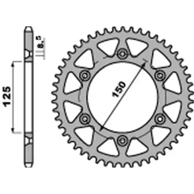 Zębatka tylna 899 41 C45 stal łańcuch 520 do KTM SX/MXC/EXC 200 '98-'14, SX/EXC 150 '10-'22, EXC 125 '91-'16 - PBR