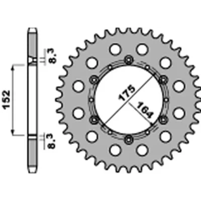 Zębatka tylna 856 stal 42 F Yamaha TT 600R 82-04, YFM 660 01-04, YFS 200 88-06, YZ 125/250 85-98, DT 125 89-06 łańcuch 520 - PBR Zębatka tylna 856 stal 42 F Yamaha TT 600R 82-04, YFM 660 01-04, YFS 200 88-06, YZ 125/250 85-98, DT 125 89-06 łańcuch 520 - PBR