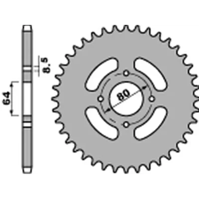 Zębatka tylna 838 49 stal łańcuch 428 Yamaha YBR 125 '05-'14, RD 125 '75-'81, DT 100 '76-'80, Junak 125 - PBR Zębatka tylna 838 49 stal łańcuch 428 Yamaha YBR 125 '05-'14, RD 125 '75-'81, DT 100 '76-'80, Junak 125 - PBR