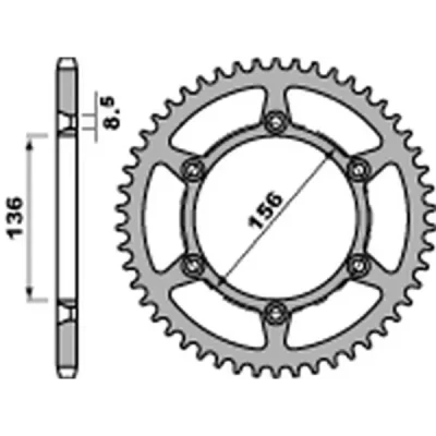 Zębatka tylna 820 53 C45 stalowa Husqvarna SM/SMS 630 2010-2011 Suzuki DR 250/350 1990-1995 łańcuch 520 - PBR Zębatka tylna 820 53 C45 stalowa Husqvarna SM/SMS 630 2010-2011 Suzuki DR 250/350 1990-1995 łańcuch 520 - PBR