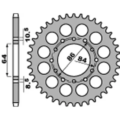 Zębatka tylna 814 41 stal Suzuki GT 380 '73-'78, GT 550 '74-'77, GS 400 '77-'80 łańcuch 530 na zamówienie - PBR Zębatka tylna 814 41 stal Suzuki GT 380 '73-'78, GT 550 '74-'77, GS 400 '77-'80 łańcuch 530 na zamówienie - PBR