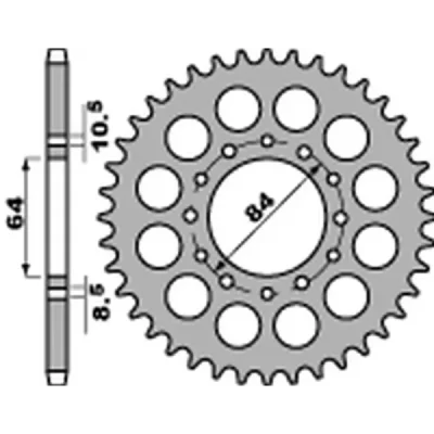 Zębatka tylna 811 stal 41 Suzuki DR 200S/SE 1986-2019, GSX 250 Katana 1982-1984 łańcuch 520 - PBR Zębatka tylna 811 stal 41 Suzuki DR 200S/SE 1986-2019, GSX 250 Katana 1982-1984 łańcuch 520 - PBR
