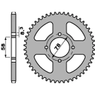 Zębatka tylna 810 38 F stal Suzuki GN 125 '92-'00 łańcuch 428 STD.-3 - PBR Zębatka tylna 810 38 F stal Suzuki GN 125 '92-'00 łańcuch 428 STD.-3 - PBR