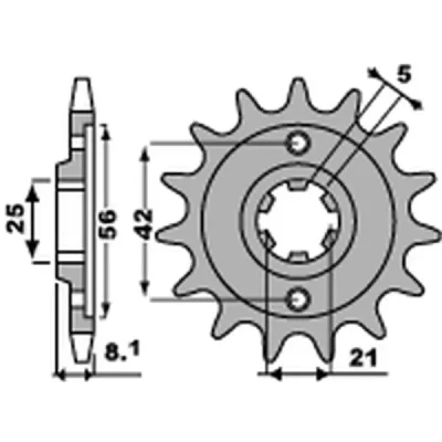Zębatka przednia 581 13 18NC Yamaha TT 350 1986-1999 łańcuch 520 STD.-1 - PBR Zębatka przednia 581 13 18NC Yamaha TT 350 1986-1999 łańcuch 520 STD.-1 - PBR