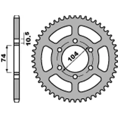 Zębatka tylna 481 45 C45 stal łańcuch 530 na zamówienie Kawasaki Z 400/550 '80-'83, Z 650 '79, KH 500 '72-'75 - PBR