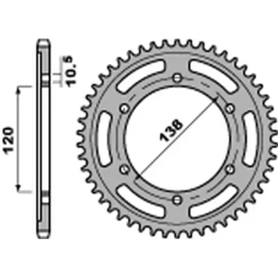 Zębatka tylna 4686 37 C45 JTR1220.37 łańcuch 520 Honda CBR 250R '11-'13, CB/CBR 300F/R '14-'20, CMX 300 Rebel '17-'19 - PBR