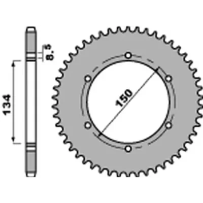 Zębatka tylna 463 46 C45 stal Kawasaki KMX 125 '86-'03, KMX 200 '88-'92 łańcuch 428 STD.-4 - PBR Zębatka tylna 463 46 C45 stal Kawasaki KMX 125 '86-'03, KMX 200 '88-'92 łańcuch 428 STD.-4 - PBR