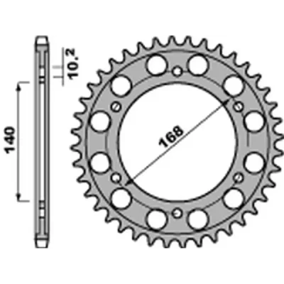 Zębatka tylna 4613 stal 47 C45 otwór na śrubę 10,5mm łańcuch 525 BMW F 650GS '09-'11, F 800GS/R '09-'20, F 700GS '13-'18 - PBR Zębatka tylna 4613 stal 47 C45 otwór na śrubę 10,5mm łańcuch 525 BMW F 650GS '09-'11, F 800GS/R '09-'20, F 700GS '13-'18 - PBR