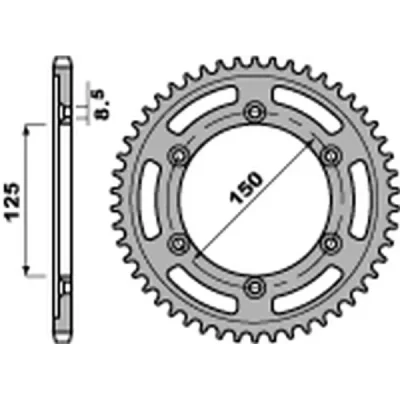 Zębatka tylna 4507 stal 46 C45 do KTM 690 Enduro/SM 07-18, 790 ADV 18-20 łańcuch 520 - PBR Zębatka tylna 4507 stal 46 C45 do KTM 690 Enduro/SM 07-18, 790 ADV 18-20 łańcuch 520 - PBR