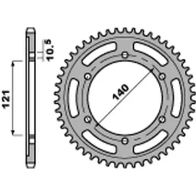 Zębatka tylna 4433 stal 42 C45 Cagiva 650 Raptor/V Raptor 01-07 łańcuch 525 STD.-3 JTR-brak - PBR Zębatka tylna 4433 stal 42 C45 Cagiva 650 Raptor/V Raptor 01-07 łańcuch 525 STD.-3 JTR-brak - PBR