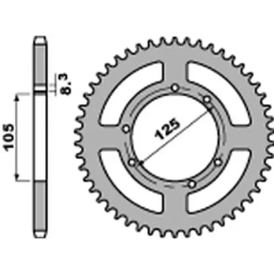 Zębatka tylna 4413 52 F stal Yamaha XT 125X/SM/R '05-'10 łańcuch 428 - PBR Zębatka tylna 4413 52 F stal Yamaha XT 125X/SM/R '05-'10 łańcuch 428 - PBR