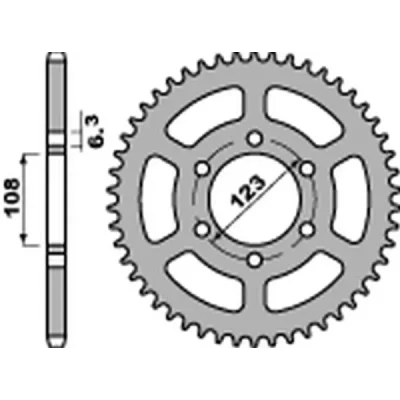 Zębatka tylna 4412 49 F stalowa łańcuch 420 standard -4 Aprilia 50 SX 2014-2020 Derbi 50 DRD/GP1 2004-2009 - PBR Zębatka tylna 4412 49 F stalowa łańcuch 420 standard -4 Aprilia 50 SX 2014-2020 Derbi 50 DRD/GP1 2004-2009 - PBR