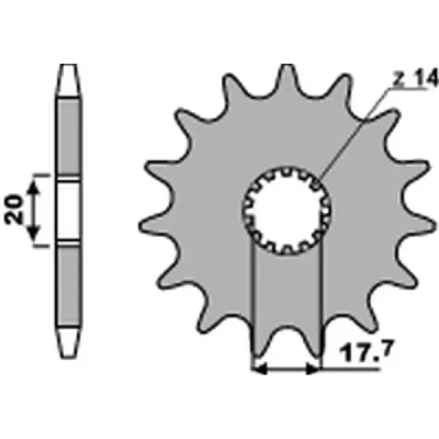 Zębatka przednia 440 13 18NC Yamaha YZ 125 '87-'92 łańcuch 520 STD - PBR