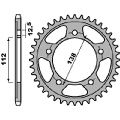 Zębatka tylna 4357 45 C45 stal Honda CBR 600F '97-'12 łańcuch 525 STD.+1 - PBR Zębatka tylna 4357 45 C45 stal Honda CBR 600F '97-'12 łańcuch 525 STD.+1 - PBR
