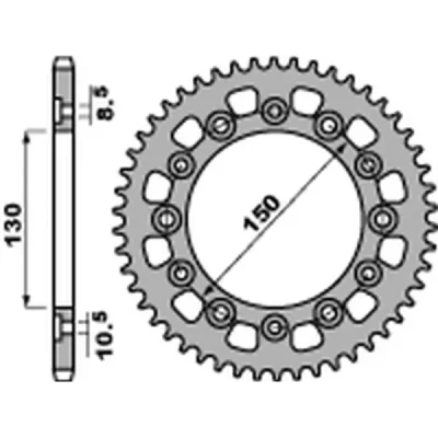 Zębatka tylna 4309 stal 42 JTR245/3.42 łańcuch 520 Honda XL600/XL500/NX650/XR600/FX650 - PBR Zębatka tylna 4309 stal 42 JTR245/3.42 łańcuch 520 Honda XL600/XL500/NX650/XR600/FX650 - PBR