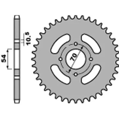 Zębatka tylna 4304 44 C45 stal Honda CBR 125R '04-'10 łańcuch 428 STD.+2 - PBR Zębatka tylna 4304 44 C45 stal Honda CBR 125R '04-'10 łańcuch 428 STD.+2 - PBR