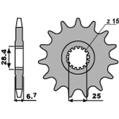 Zębatka przednia 2168 15 18NC łańcuch 520 STD.+1 YFZ 450/YFM 700 Raptor '06-'20 - PBR