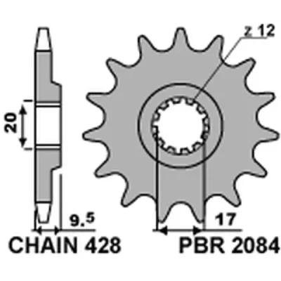 Zębatka przednia 2084 12 18NC KTM EXC 50 '96-'03 SX 85 '07-'22 łańcuch 428 JTF1907.12 - PBR Zębatka przednia 2084 12 18NC KTM EXC 50 '96-'03 SX 85 '07-'22 łańcuch 428 JTF1907.12 - PBR