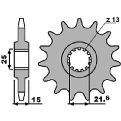 Zębatka przednia 2082 15 18NC Kawasaki ZX6R 1995-1997 łańcuch 525 STD - PBR Zębatka przednia 2082 15 18NC Kawasaki ZX6R 1995-1997 łańcuch 525 STD - PBR