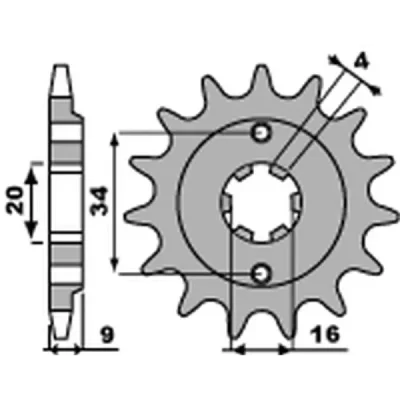 Zębatka przednia 2062 14 18NC YFS 200 Blaster '88-'06 łańcuch 520 STD.+1 - PBR