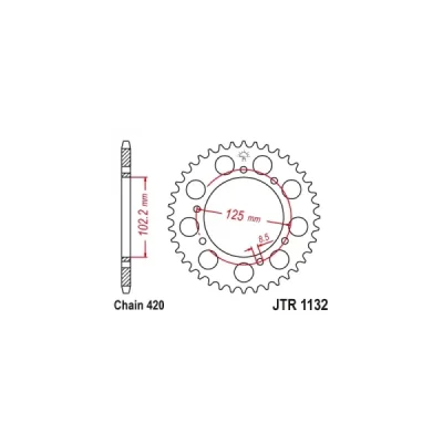 Zębatka tylna stalowa JT R1132.59, 59Z, rozmiar 420 Zębatka tylna stalowa JT R1132.59, 59Z, rozmiar 420