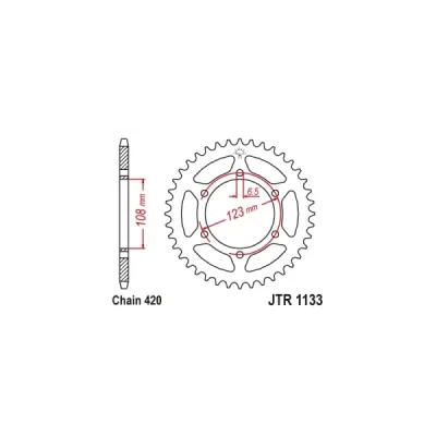 Zębatka tył stalowa JT JTR1133.59, 59z rozmiar 420 - JTR1133.59